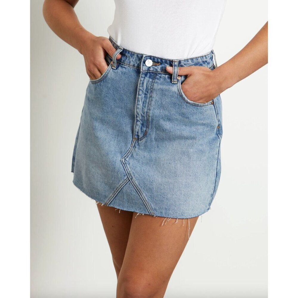Revolve Abrand A Line Denim Mini Skirt Savannah Womens Size 27